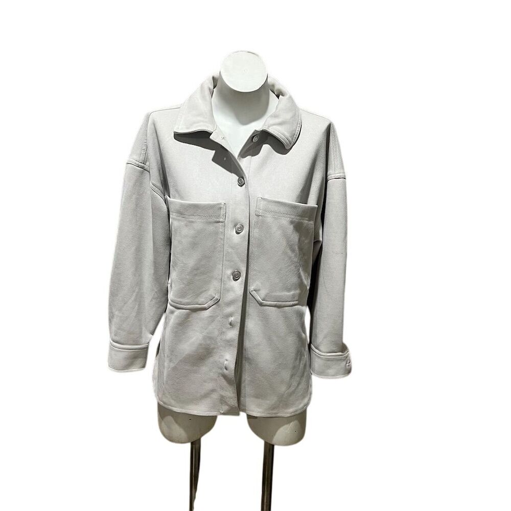 Truth by Republic Women's Gray Shirt Jacket Size S Petites Casual